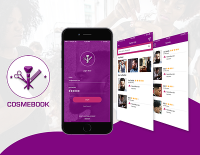 Cosmebook - Salon Booking Application android app app development design graphic design ios app logo ui ux