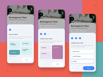 Sign-up - Co-living App app application button card home material you selection sign up step by step ui ux