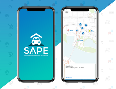 Sape - Parking Application android app app development design graphic design ios app logo ui ux