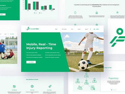 Injurefree - Website athlete branding injury logo minimal minimalistic modern professional sports uiux website design