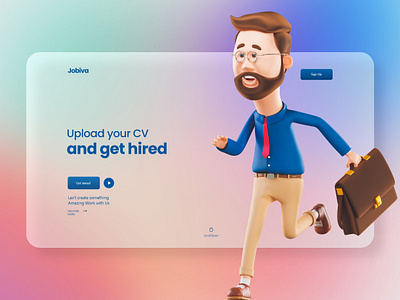 Job Hunting Website 3d figma home page landing page sketch ui ui design web design web page website xd