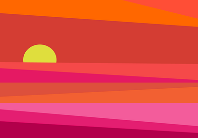 Setting Sun... design figma illustration layers orange pink red sunset yellow