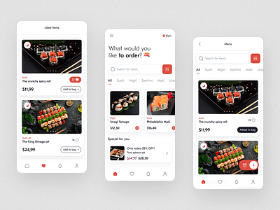 Sushi delivery app design food delivery sushi sushi delivery ui uiux design ux
