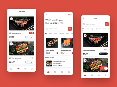 Sushi delivery app design food delivery sushi sushi delivery ui uiux design ux