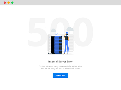 Error 500 Internal 402 503 design dribbble error 500 error design error page design error web design figma flat ui home page internal server error material design simple simple ui ui uiux ux web page web ui