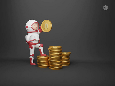 To the moon! 3d animation bitcoin blender characters cryptocurrency cute design design resources designers graphic design humaaans illustration illustrations kawaii library persons resources studio