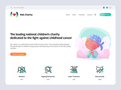 Kids Charity adobe xd branding cancer charity child children design donate home homepage illness illustration kid kids landing pay persian ui ux website