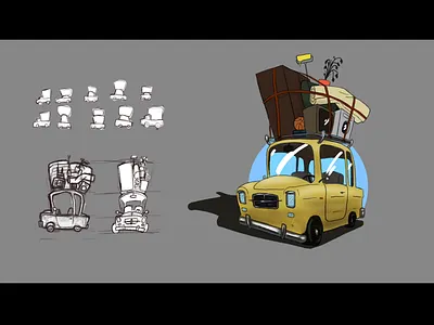 3D sketch 3d art car design graphic design illustration process sketch style ui