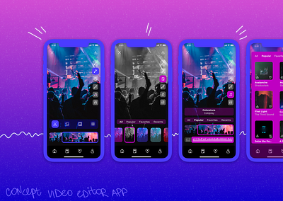 Video editor app concept app design figma icon ui vector