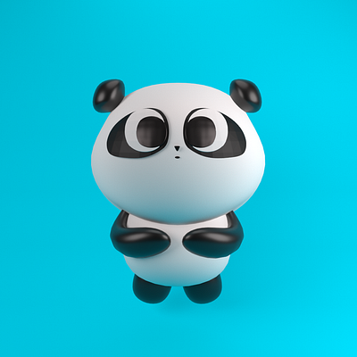 Panda 3D Model 3d 3dart 3ddesign 3dmodel 3dmodelling 3drender c4d cinema4d design motiondesignschool panda3d render