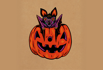 WEENZINE EIGHT bat cute drawing halloween illustration pumpkin spooky