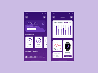 Sleep App app care design health interface mobile popular sleep top uxui