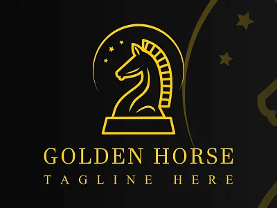 Golden Horse Luxury branding design garis gold graphic design illustration kaya kuda logo mewah monogram parfum pemberani premium simple spa typography vector wanita yellow