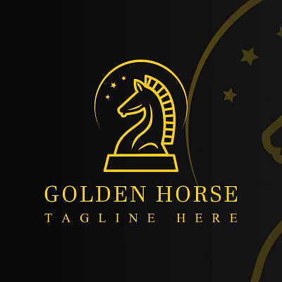 Golden Horse Luxury branding design garis gold graphic design illustration kaya kuda logo mewah monogram parfum pemberani premium simple spa typography vector wanita yellow