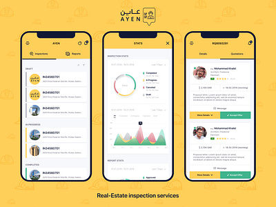AYEN - Real Estate Inspection Services construction handyman inspection mobile app property real estate user experience user interface worker