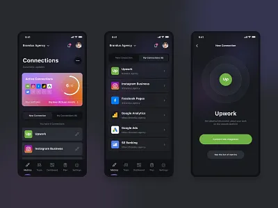 SkyStat - Mobile App for Business (Metrics) app black business chart concept dark dashboard finance integration ios iphone management minimal mobile mobile app mobile design stats team ui ux