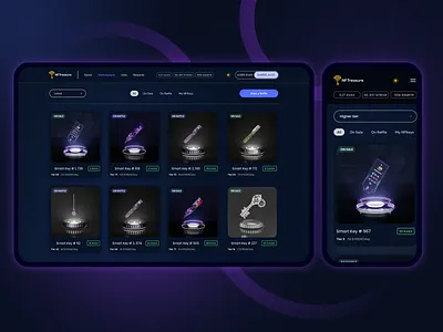 NFTreasure Marketplace buy figma illustration keys marketplace modals nft profile token treasure ux web