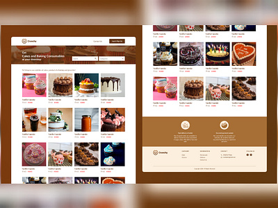 Landing page for ordering cake design ui ux web website