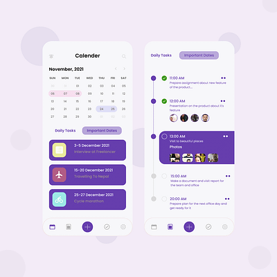 Calendar App Design app design graphic design mobile application ui user interface