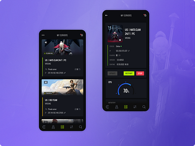 Game Server . mobile app game game server gaming gportal mobile app server ui ui design visual