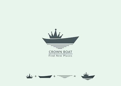 Crown Boat Logo brand identity branding design graphic design icon illustration letter logo logo vector