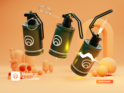 Gardening Supplies 3d ammunition blender blender3d design diorama explosion explosive garden gardening grenade hiking illustration isometric isometric illustration munition nature smoke