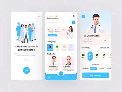 Online Doctor App app design app ui design celan consultation doctor app doctor appointment doctors figmadesign health medical medical app medical care medicine mobile trendy ui ui design uiux ux