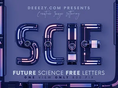 Future Science - Free 3D Lettering 3d 3d alphabet 3d font 3d typography alphabet deeezy design font free free font free graphics freebie futuristic light neon neon font science scifi typography