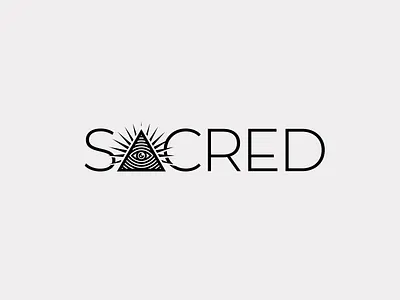 Sacred Wordmark Letter Mark Logo Design⁠ belief branding eye illuminati illumination letter mark logo logo design logo mark minimal sacred secret society word mark
