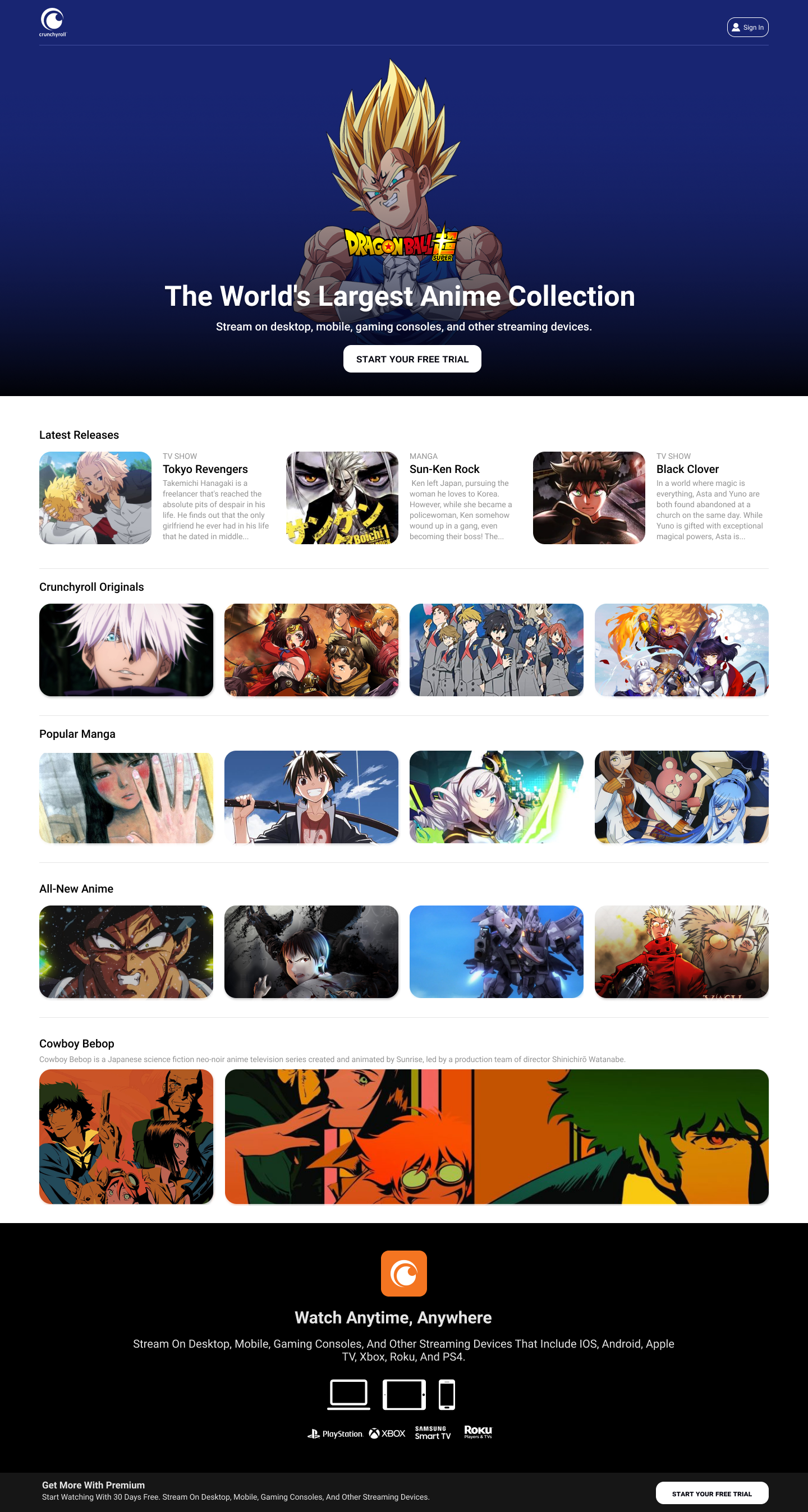 Anime Streaming Website Designed in Figma anime figma manga movie movie series stream tv tv series ui ui design user interface website