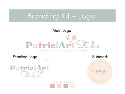 Branding Kit and Logo with Business Card branding business card canva canva template design graphic design logo small business typography