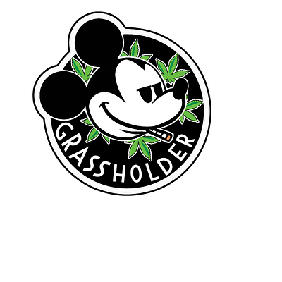 Grassholder Mickey 420 animals animation anime art cartoon cartoon art dank design graphic design high illustration logo mouse vector weed