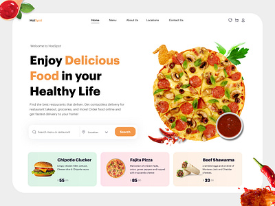 HotSpot Food Landing Page app banner behance branidng creative designinspiration dribble food foodapp fooddelivery graphicdesign illustration logo shopify ui uidesign userinterface ux uxdesign webdesign