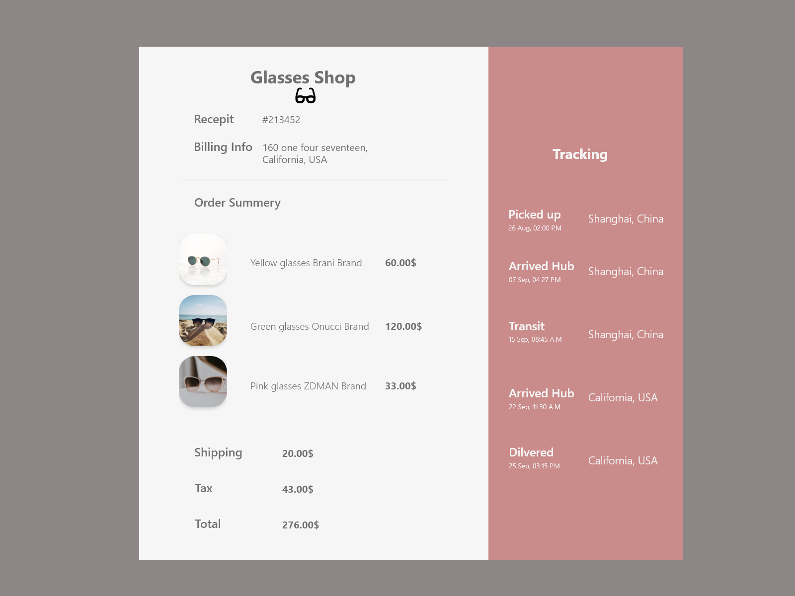 Example of DailyUI #017 - Email Receipt