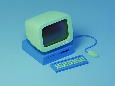Old Computer 90' 3d 3dillustration blender blender3d computer pc windows