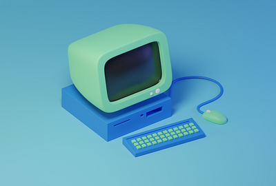 Old Computer 90' 3d 3dillustration blender blender3d computer pc windows