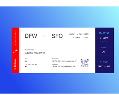 Boarding Pass branding design illustration ui