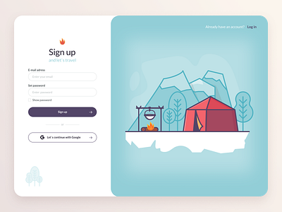 Sign Up 001 dailyui nature sign up ui web web design