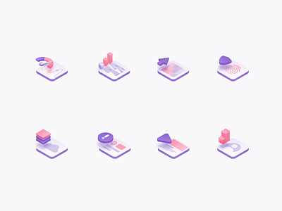 Isometric Icons design icon set icons illustration isometric modern simple tech