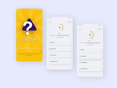 Quiz App (Neomorphic Design) app design quiz design quiz neomorphism app design quiz quiz ui neomorphism app design quiz white theme