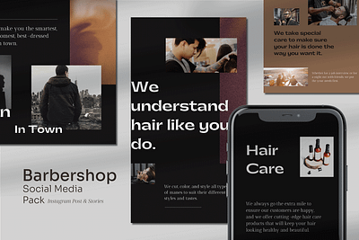 Barbershop - Social Media Pack barber barbershop brand branding canva canva template design digital marketing graphic design instagram post instagram template small business social media