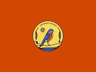 Snowbird Pastries branding identity illustration logo
