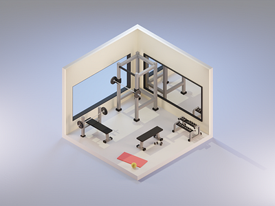 Low Poly Gym 3d 3dart blender blender3d blendercycles blenderrender cycles digital digitalart low poly lowpoly lowpolyart lowpolymodel modeling modelling render