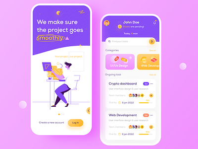 Project/Task Management App Ui/Ux Design app design figma interface mobile project project management task task app task list task management app ui