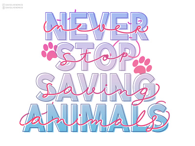 NEVER STOP SAVING ANIMALS animal animal art animals branding charity comic book custom art custom drawing design dog dog art dogs graphic art graphic design illustration logo procreate puppies puppy typography