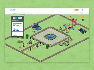Wellness Platform Tracking 3d challenges design game design gaming health isometric typography ui wellness