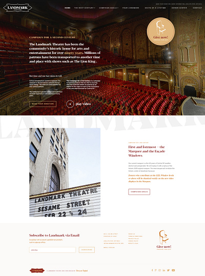 Landmark Theatre adobe xd bootstrap design frontend ui ux web design wordpress