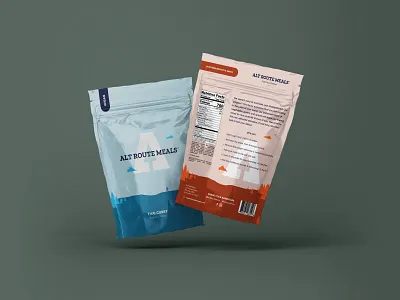 Alt Route Meals Packaging arrow badge branding hiking illustration logo meals packaging route vintage