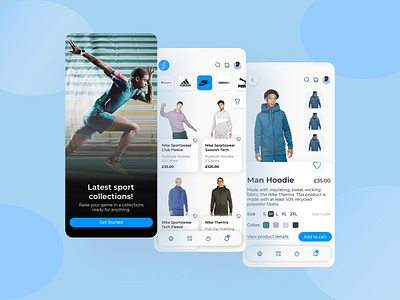 Sport-ware clothing app clothing mobile mobile app sport ui ux