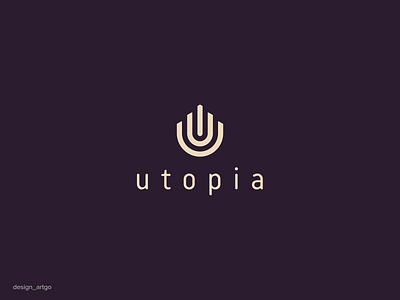 Utopia branding design flat illustration logo minimal simple typography ui vector